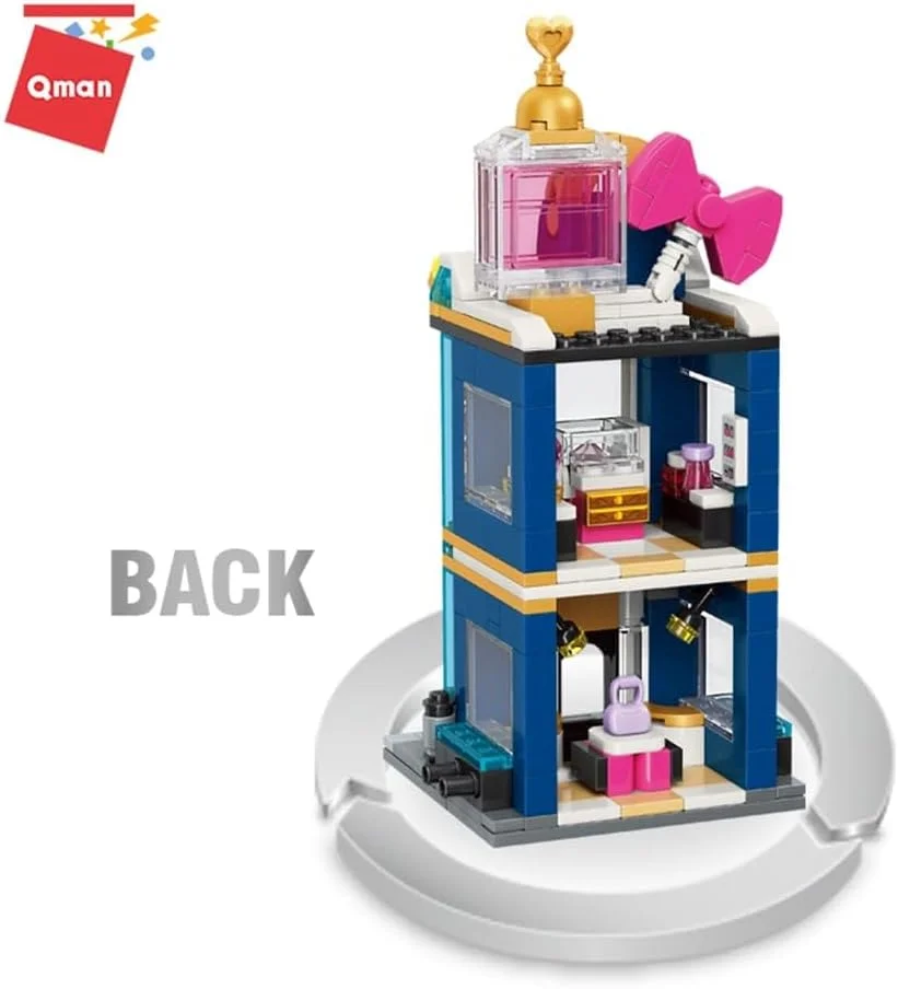 مجموعه بلوک ساختنی خانه فروشگاهی لوکس دخترانه KASTWAVE، مدل خیابانی، اسباب بازی برای کودکان 6 تا 12 سال، کیت ساخت اسباب بازی ساختمانی نمایشی، هدیه دخترانه 344 تکه برای تولد