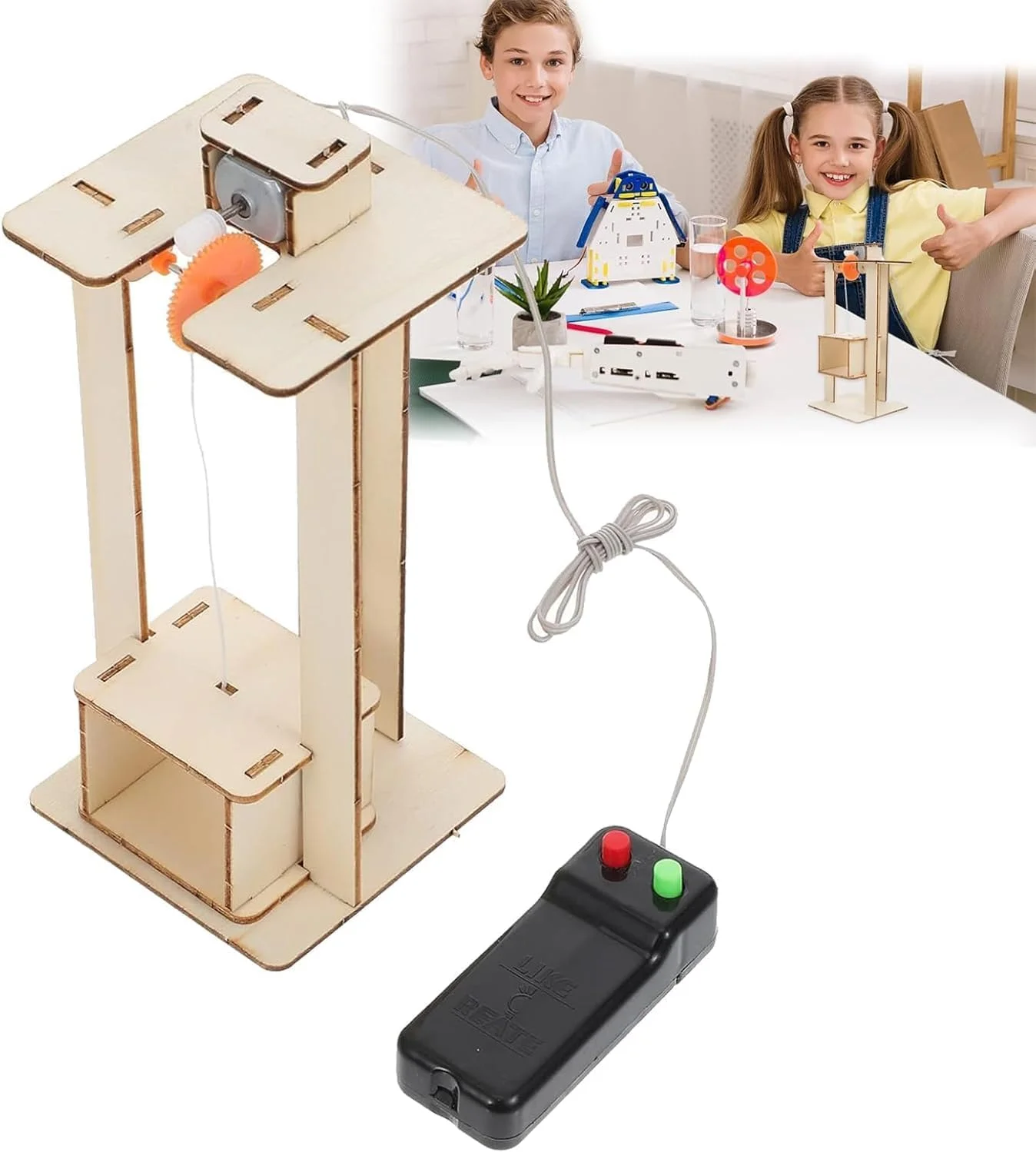 مجموعه های علمی Joyzzz، مجموعه ساخت مدل آسانسور چوبی DIY، اسباب بازی آموزشی برای کودکان 8-14 ساله، بهبود تفکر انتقادی و مهارت های حل مسئله، ایده آل برای پروژه های مدرسه و یادگیری در خانه