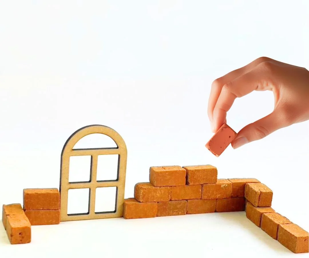 آجرهای مینیاتوری littleplay®، 100 آجر، کیت DIY، ساخت خانه، فعالیت سرگرم کننده و خلاقانه، هدیه برای کودکان، دختران، پسران، 5 سال به بالا