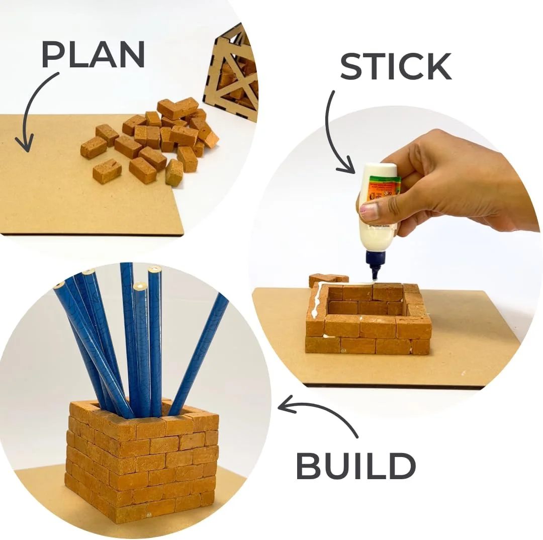 آجرهای مینیاتوری littleplay®، 100 آجر، کیت DIY، ساخت خانه، فعالیت سرگرم کننده و خلاقانه، هدیه برای کودکان، دختران، پسران، 5 سال به بالا