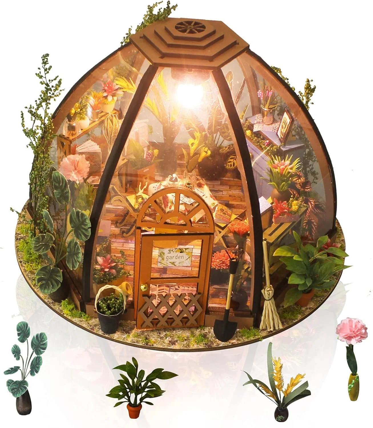 مجموعه کلبه چوبی NALACAL، خانه عروسکی مینیاتوری مقیاس 1:24 با مبلمان، مدل تزئینی خانه گل کوچک مونتاژ شده، هدیه خلاقانه برای کودکان