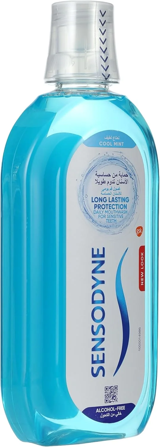 دهانشویه سنسوداین برای دندان های حساس، دهانشویه بدون الکل، با طعم نعناع خنک، 500 میلی لیتر دهانشویه سنسوداین برای دندان های حساس، دهانشویه بدون الکل، با طعم نعناع خنک، 500 میلی لیتر
