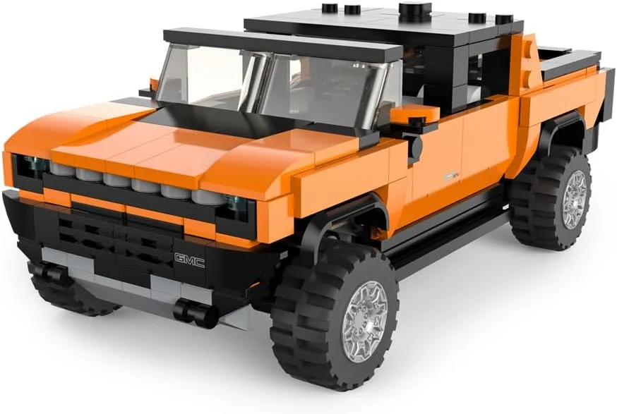 RASTAR 93700 آجرهای ساختمانی 1/30 - 431 قطعه مدل ماشین هامر EV قابل ساخت دارای مجوز رسمی برای بازی و نمایش - هدیه ایده آل (نارنجی)