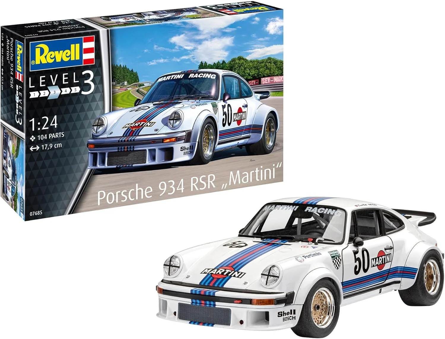 کیت مدل پلاستیکی Revell RV07685 07685 7685 1:24 Porsche 934 RSR 'Martini Racing'