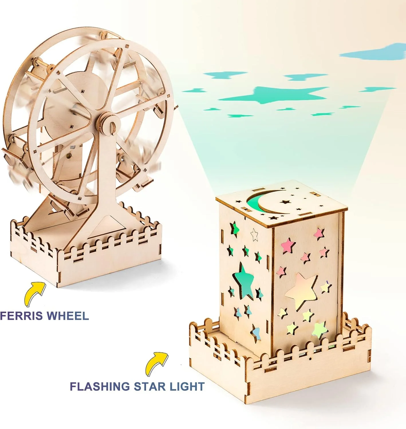 کیت های آموزشی STEM برای کودکان 5-14 سال، کیت پروژه های صنایع دستی چوبی، کیت های علمی مدل، اسباب بازی های ساختنی پازل های چوبی سه بعدی - هدیه برای پسران دختران 6 7 8 9 10 12 13 14 ساله