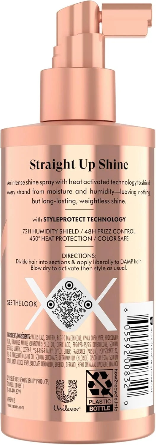 اسپری ضد رطوبت و محافظت حرارتی براق کننده مو نکسوس، برای درخشندگی ماندگار و سبک، با فناوری StyleProtect، حجم 236 میلی لیتر