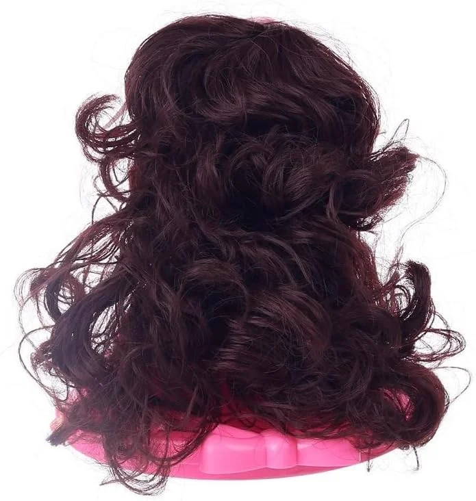 ست اسباب بازی سر عروسک آرایشی و مدل مو NIBEMINENT - مجموعه 35 تکه بازی وانمودی کودکان با سشوار، لوازم آرایشی قابل شستشو و لوازم جانبی استایل، هدیه تولد تمرین آرایش برای دختران (B)