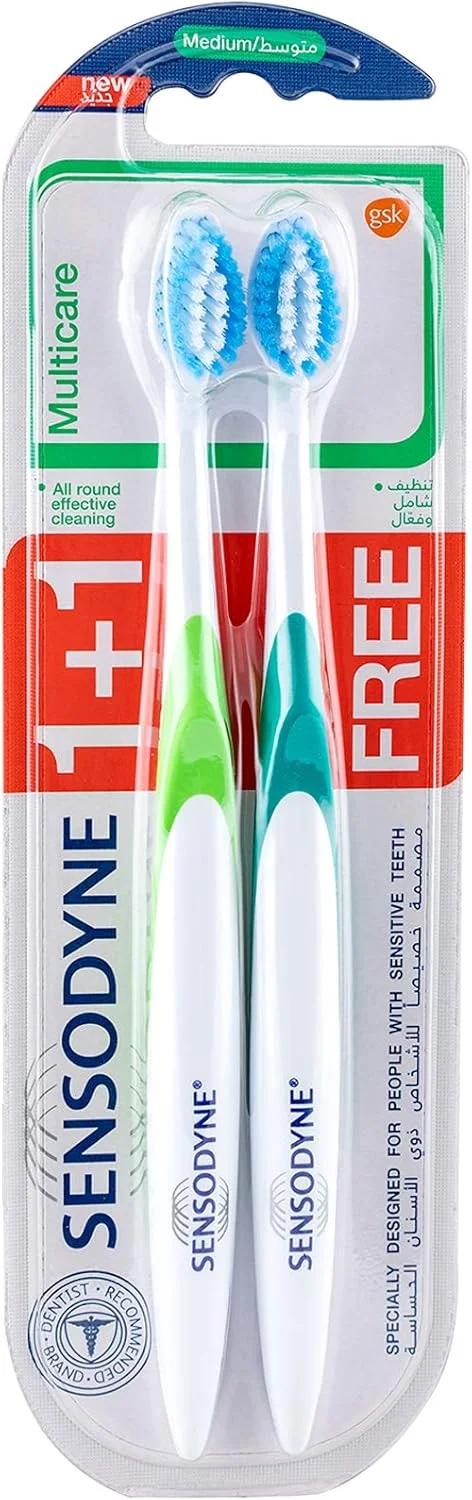 خمیر دندان، دهانشویه و مسواک سنسوداین برای دندان های حساس، 2 عدد خمیر دندان، 2 عدد دهانشویه و 2 عدد مسواک