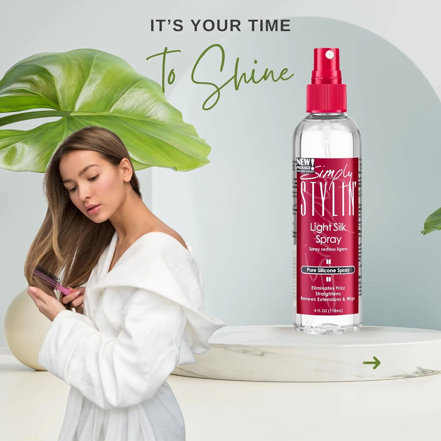 اسپری مو ضد وز و ابریشمی سبک Simply Stylin' - محافظ حرارت سیلیکونی خالص - محصولات مو برای زنان - باز کننده گره و اسپری موی مصنوعی - 118 میلی لیتر اسپری مو ضد وز و ابریشمی سبک Simply Stylin' - محافظ حرارت سیلیکونی خالص - محصولات مو برای زنان - باز کننده گره و اسپری موی مصنوعی - 118 میلی لیتر