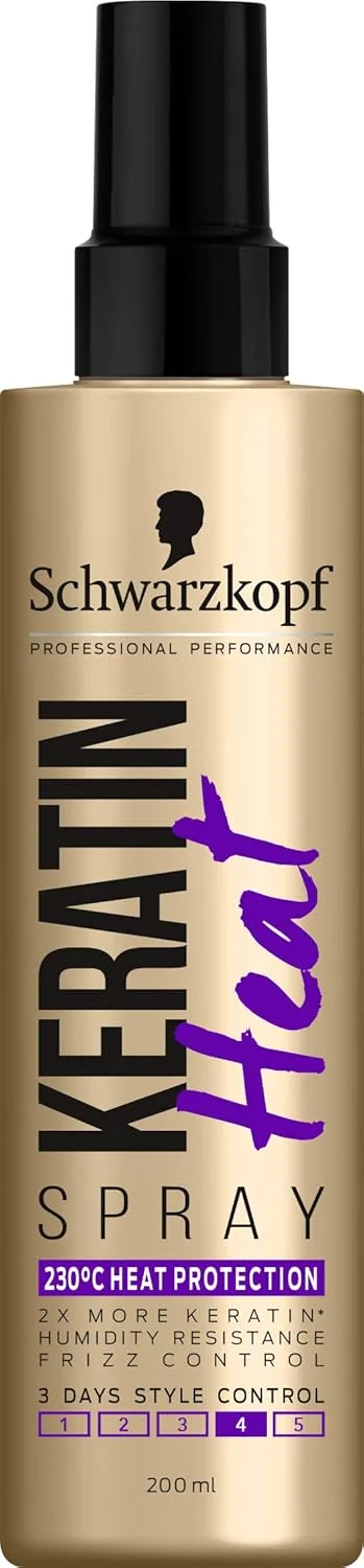 اسپری محافظ حرارتی کراتین حالت دهنده مو شوارتسکف پروفشنال، محافظت در برابر حرارت 230 درجه سانتیگراد برای موهای قوی تر و سالم تر - 200 میلی لیتر (بسته 6 عددی)