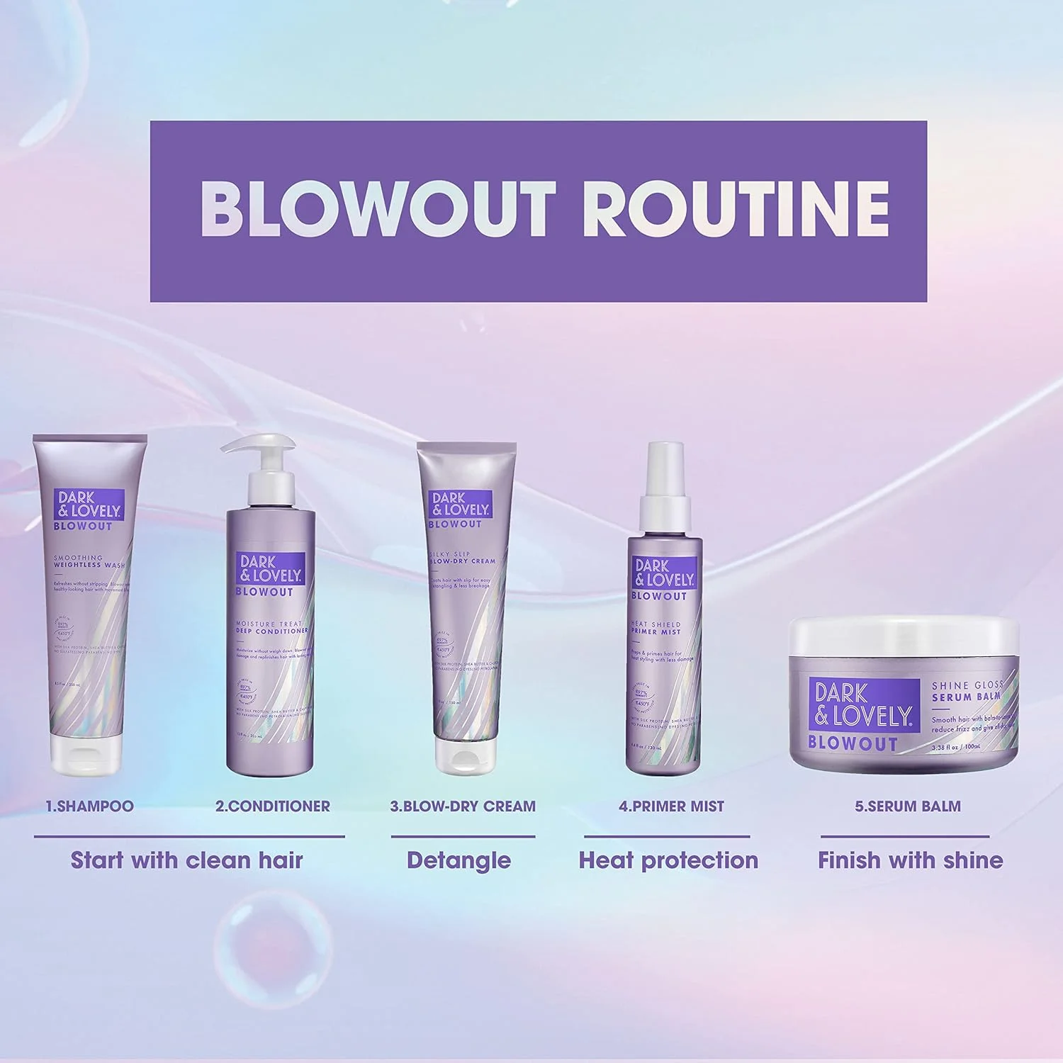 پرایمر محافظ حرارت مو سافت شین کارسون دارک اند لاولی بلو اوت، اسپری سشوار و محافظ حرارت حاوی روغن کرچک، برای موهای فر، 130 میلی لیتر