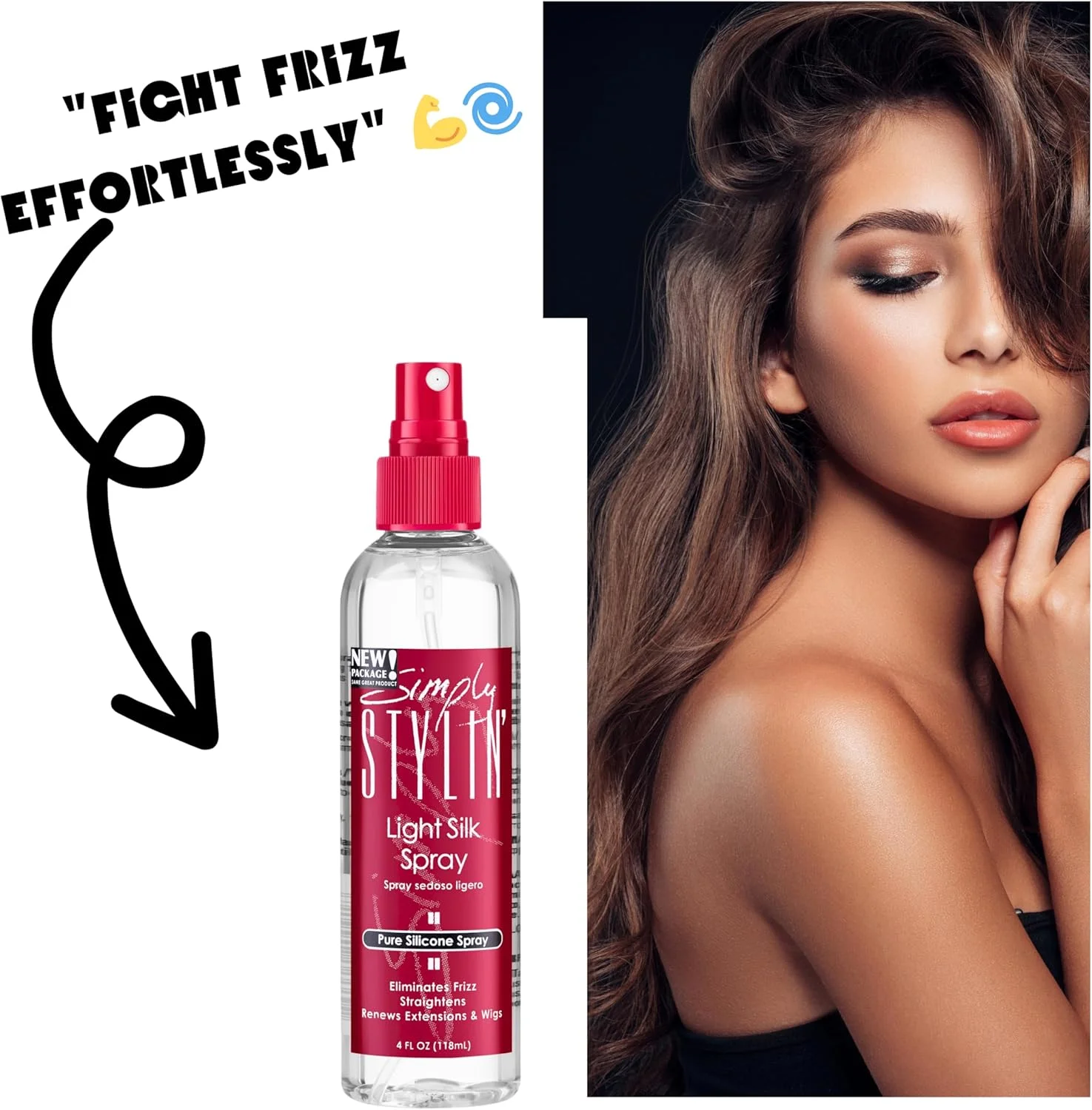 اسپری مو ضد وز و ابریشمی سبک Simply Stylin' - محافظ حرارت سیلیکونی خالص - محصولات مو برای زنان - باز کننده گره و اسپری موی مصنوعی - 118 میلی لیتر اسپری مو ضد وز و ابریشمی سبک Simply Stylin' - محافظ حرارت سیلیکونی خالص - محصولات مو برای زنان - باز کننده گره و اسپری موی مصنوعی - 118 میلی لیتر