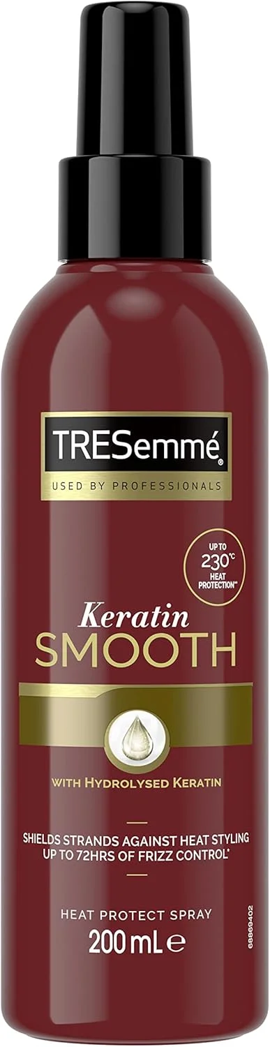 اسپری محافظ حرارت کراتین صاف کننده مو TRESemmé Pro Collection حاوی کراتین و روغن مارولا، محافظت در برابر حرارت تا 230 درجه سانتیگراد، 200 میلی لیتر