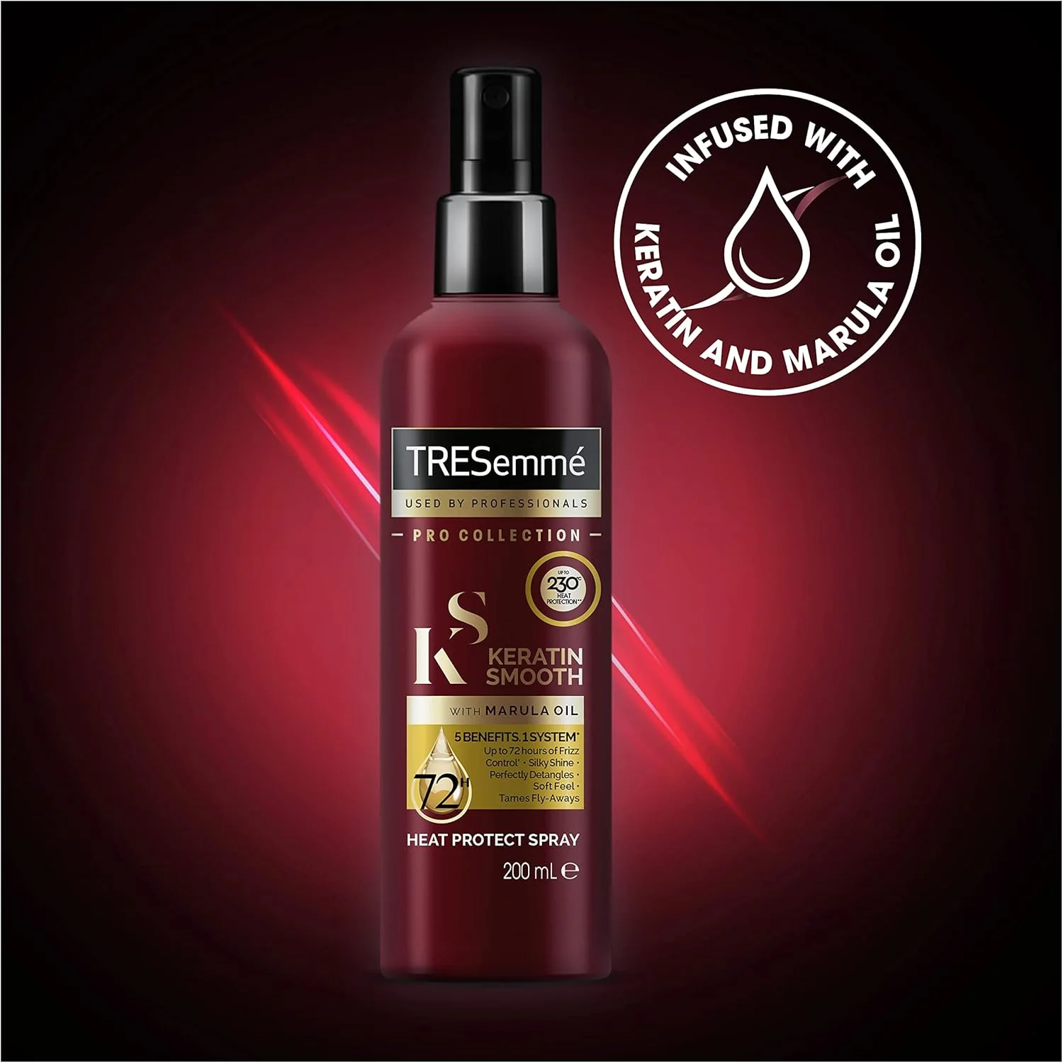 اسپری محافظ حرارت کراتین صاف کننده مو TRESemmé Pro Collection حاوی کراتین و روغن مارولا، محافظت در برابر حرارت تا 230 درجه سانتیگراد، 200 میلی لیتر اسپری محافظ حرارت کراتین صاف کننده مو TRESemmé Pro Collection حاوی کراتین و روغن مارولا، محافظت در برابر حرارت تا 230 درجه سانتیگراد، 200 میلی لیتر