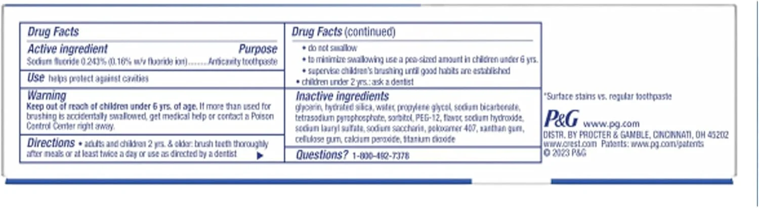 خمیر دندان سفید کننده کرست با جوش شیرین و پراکسید و محافظت از جرم دندان، طعم نعناع تازه، 232 گرم (بسته 6 عددی)