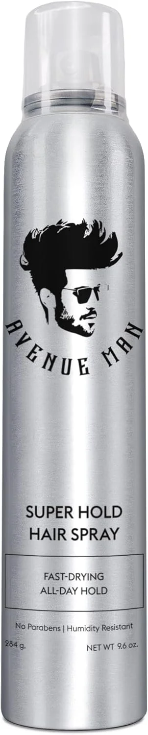 اسپری مو فوق العاده قوی مردانه Avenue Man - اسپری موی خشک شونده سریع برای مردان - حالت دهنده، حجم دهنده و نگهدارنده مو برای کنترل طولانی مدت - اسپری موی مردانه با قدرت نگهداری فوق العاده برای کنترل آسان در تمام طول روز - 283 گرم