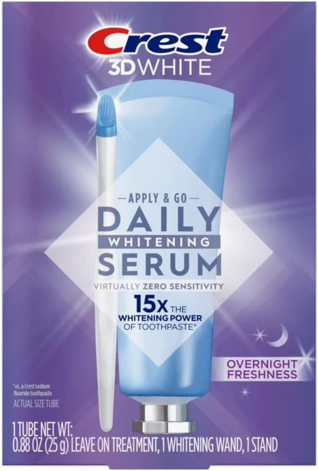 کیت ژل سفید کننده دندان Crest Whitening Emulsions با طراوت شبانه به همراه اپلیکاتور و پایه، استفاده و خواب، 25 گرم