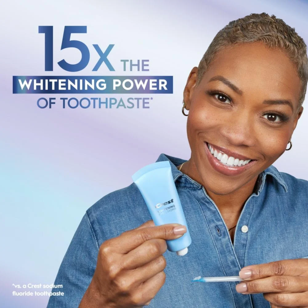 کیت ژل سفید کننده دندان Crest Whitening Emulsions با طراوت شبانه به همراه اپلیکاتور و پایه، استفاده و خواب، 25 گرم
