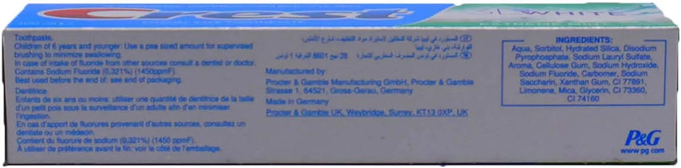 خمیر دندان سفید کننده سه بعدی کرست 100 میلی لیتر