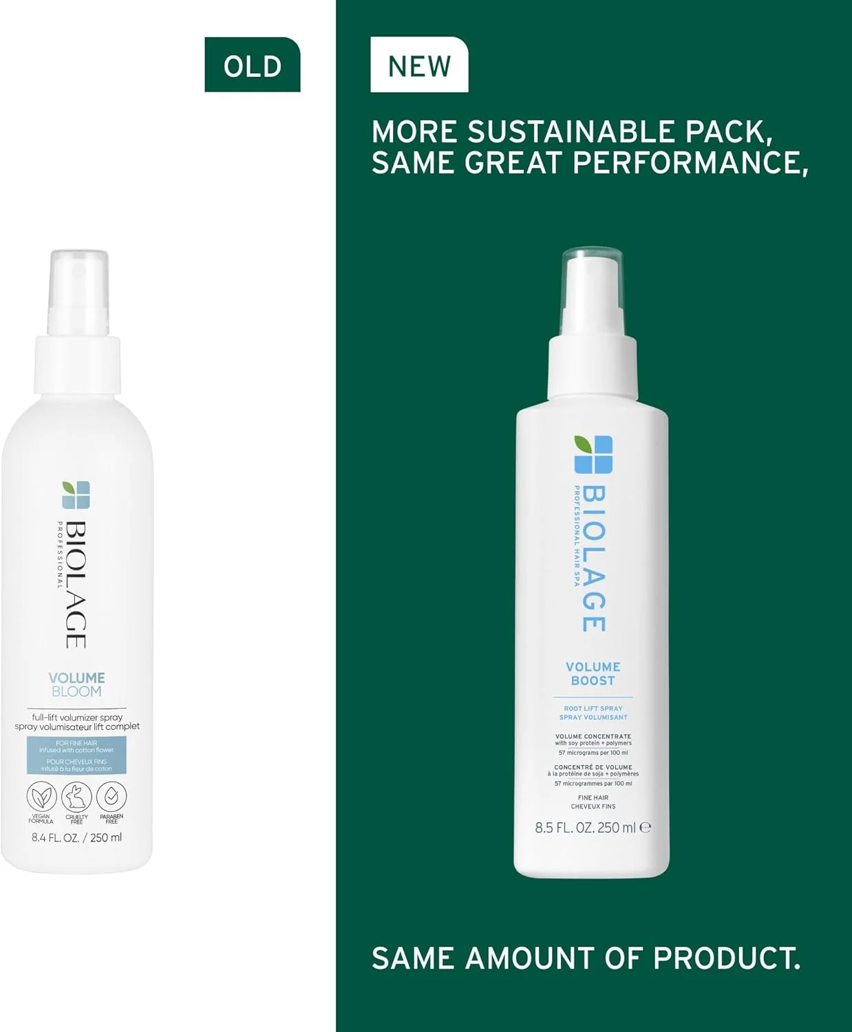 اسپری حجم دهنده موهای نازک Biolage Volumebloom Full-Lift، 250 میلی لیتر