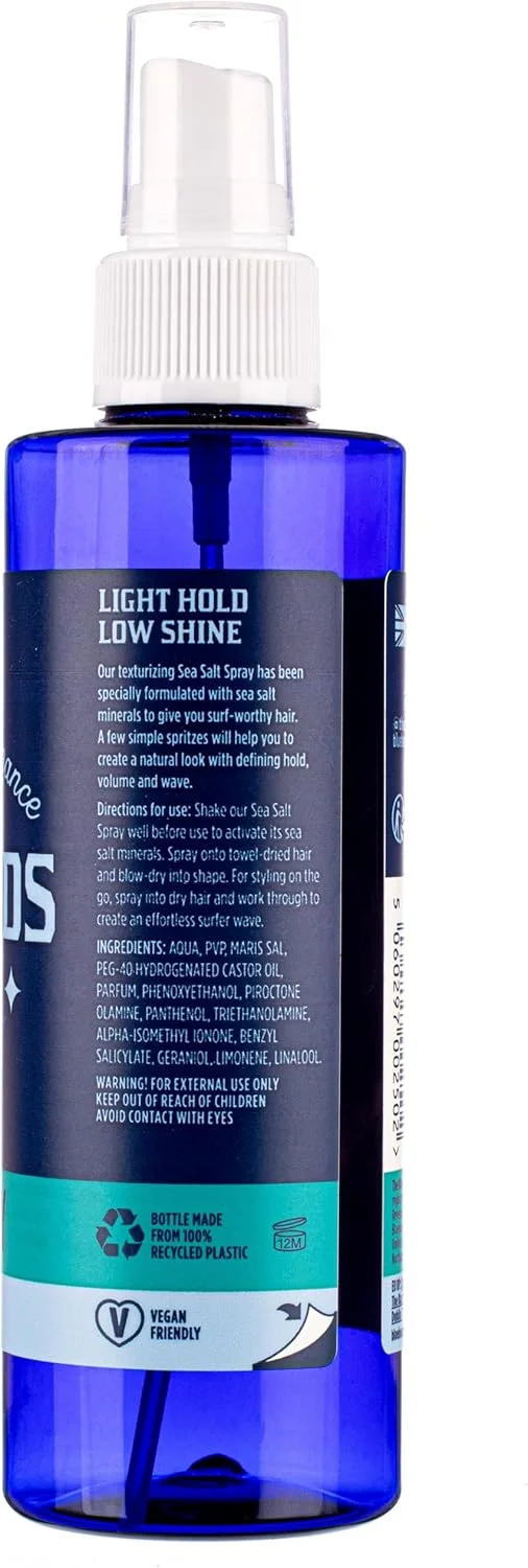 اسپری نمک دریایی مردانه بلو بیردز ریونج، افزایش بافت، حجم و حالت دهی به مدل های مات طبیعی، مناسب برای گیاهخواران، 200 میلی لیتر