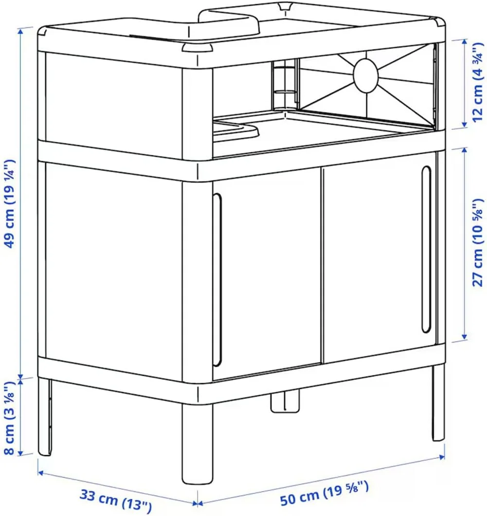 کابینت زیر روشویی ایکیا مدل Ivoesjoen با درب کشویی سبز 20597292