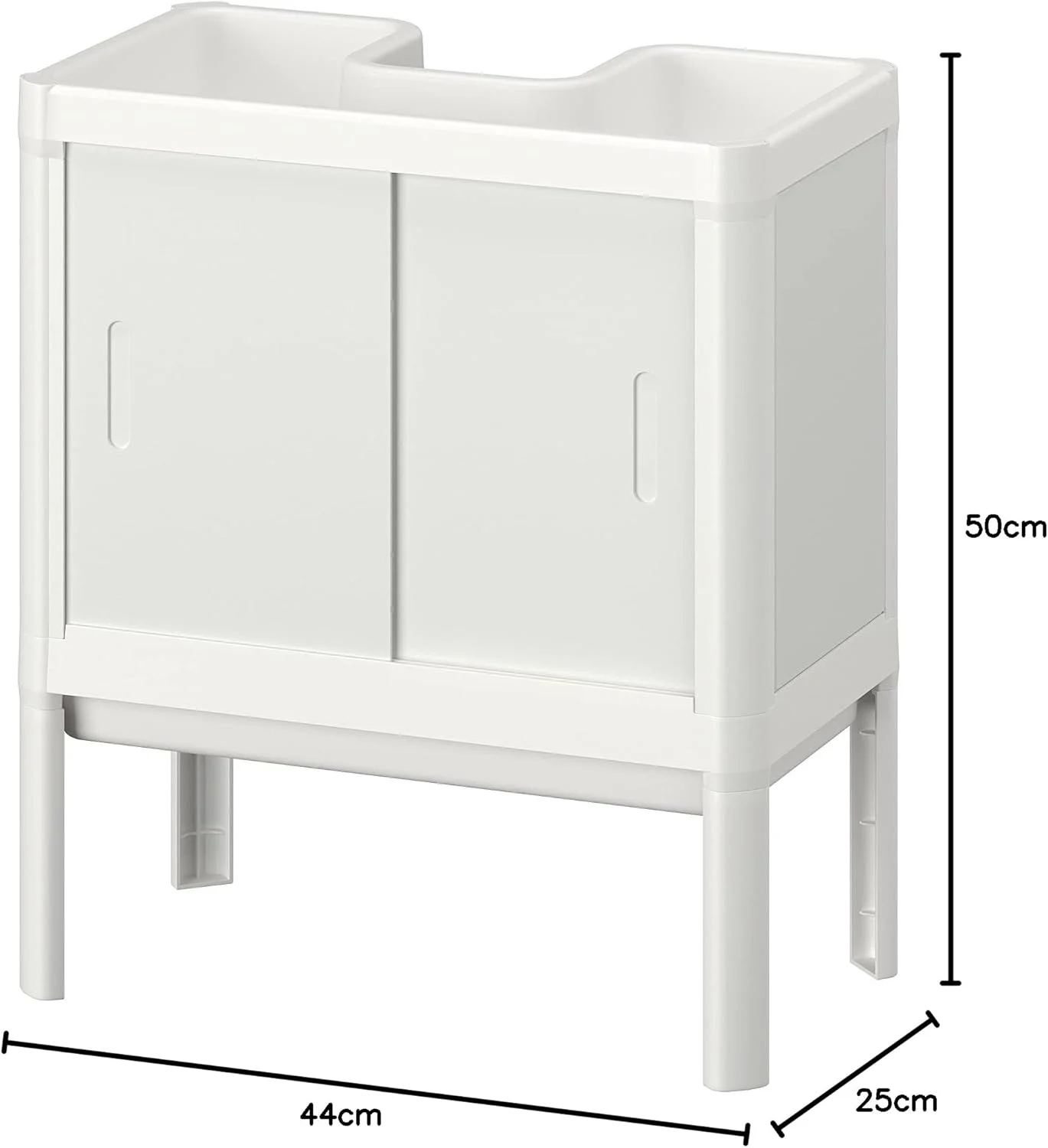 کابینت زیر روشویی ایکیا مدل LILLTJÄRN با ۲ درب، ۴۴x۵۰x۲۵ سانتی متر، سفید