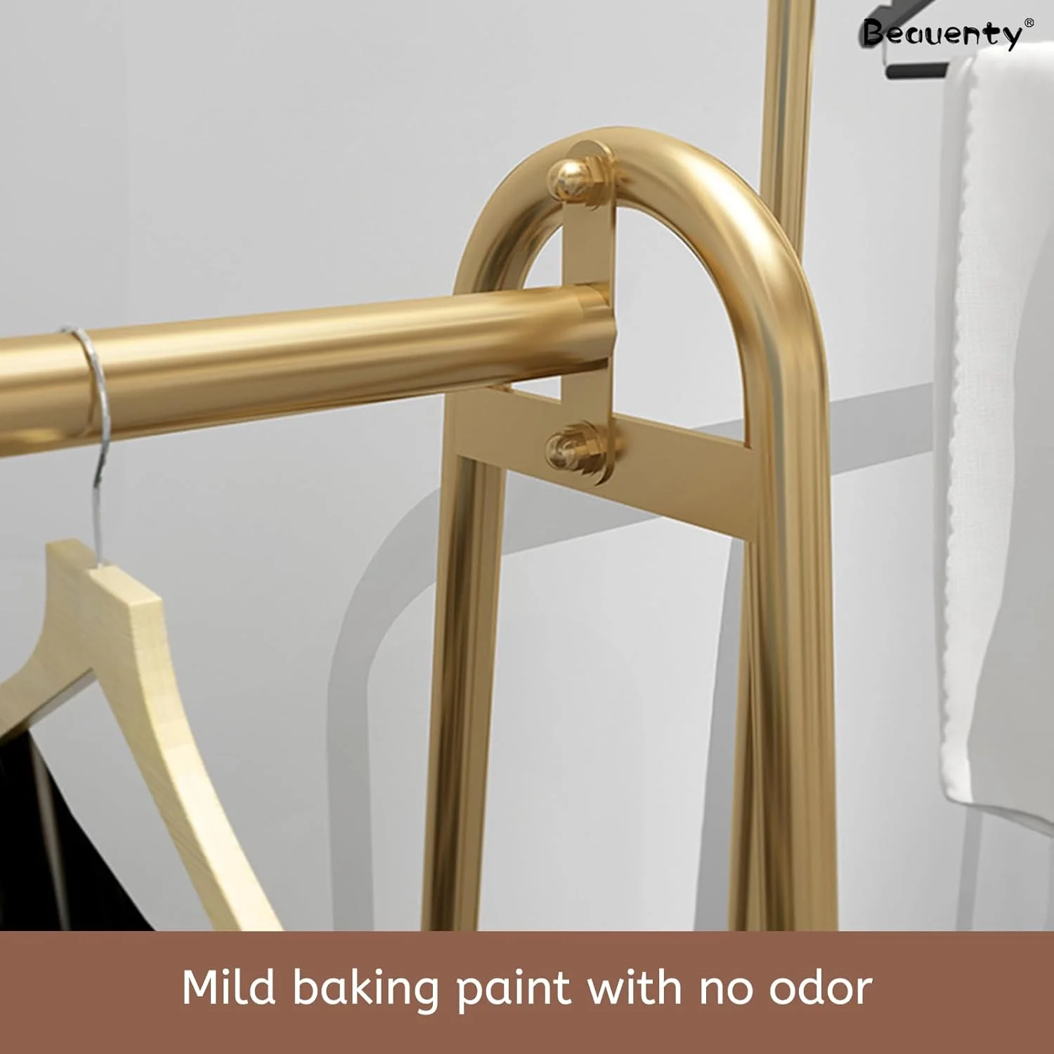 رگال لباس ایستاده Beauenty، 180 * 180 سانتی متر، رگال لباس با تحمل بار قوی، قفسه لباس چند منظوره برای آویزان کردن لباس در بوتیک، ورودی کمد (نقره ای)