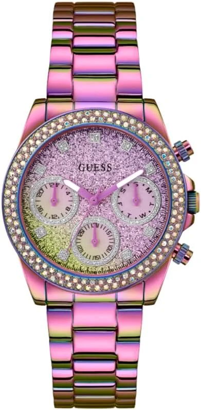 ساعت زنانه گس مدل 38 میلی متری - بند طلایی صفحه صورتی بدنه طلایی