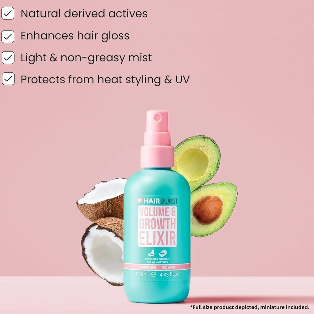 اسپری مو الکسیر چند منظوره هیر برست - اسپری حجم دهنده حاوی تمشک ابری، جوانه نخود و پلیمرها - محافظت در برابر اشعه ماوراء بنفش، افزایش درخشندگی، آبرسانی و استحکام - جلوگیری از شکستگی، بدون چربی (40 میلی لیتر)