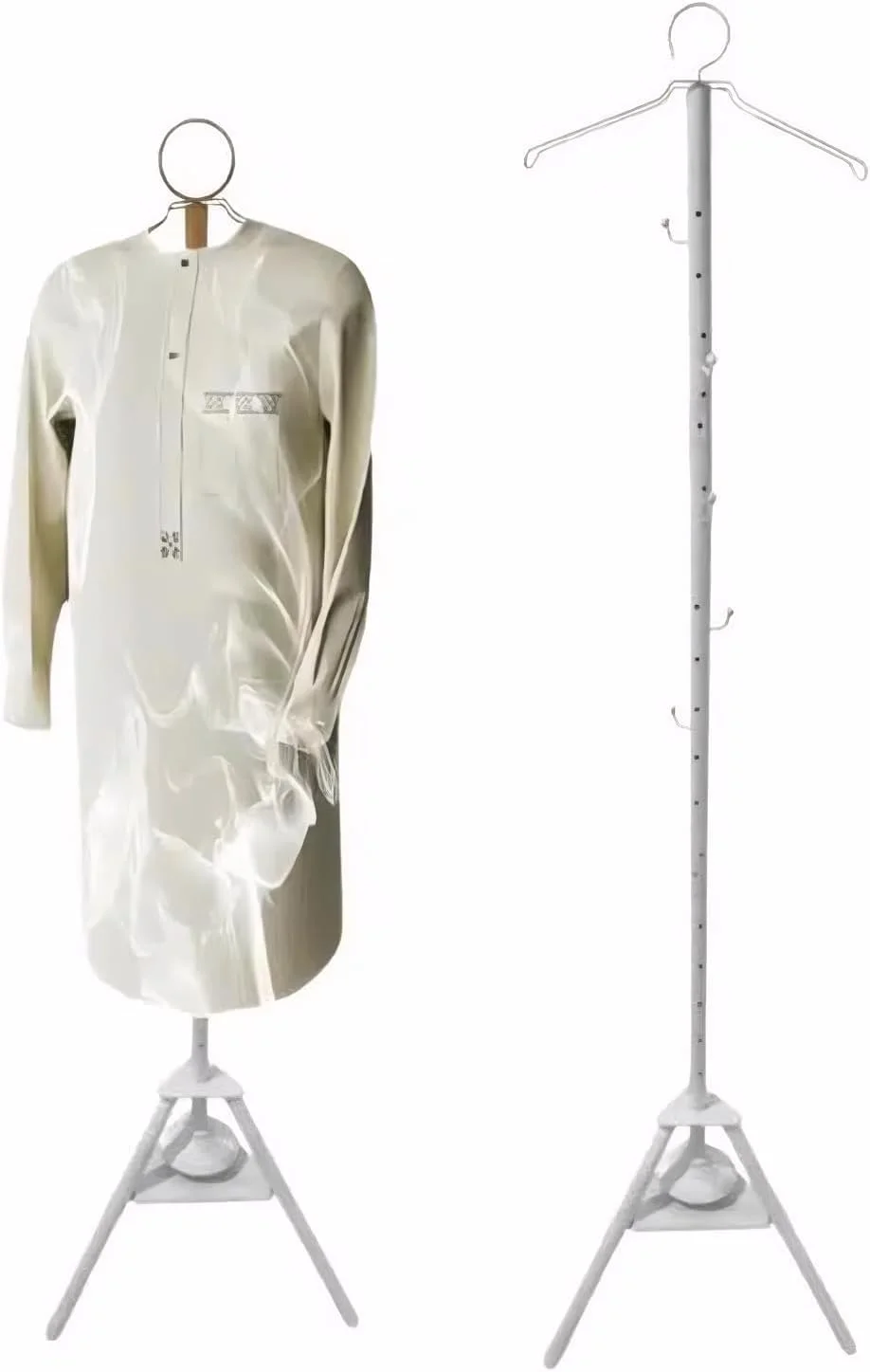 پایه بخور لباس GIYIHKIO – پایه بخور لباس بلند 187 سانتی متری با قلاب و سوراخ های تهویه برای لباس های معطر | خوشبو کننده لباس و بخور سوز دو منظوره (سفید)