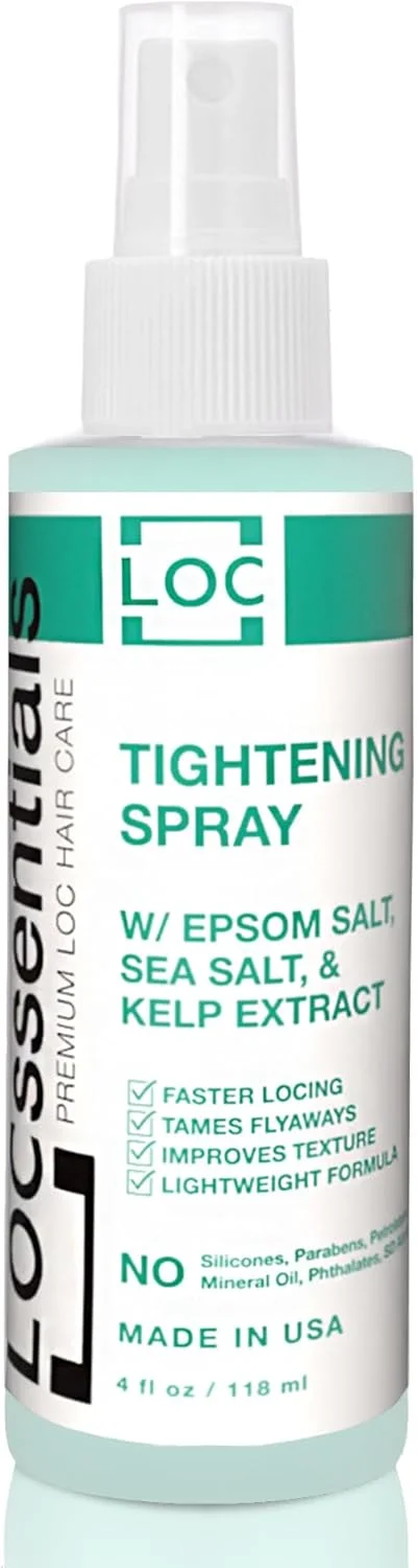 اسپری سفت کننده نمک دریایی LOCssentials برای لاکس - قفل شدن سریعتر برای دریدلاک، اینترلاک، میکرولاک، توییست، بافت - با نمک دریایی و عصاره جلبک دریایی - وگان و بدون پارابن