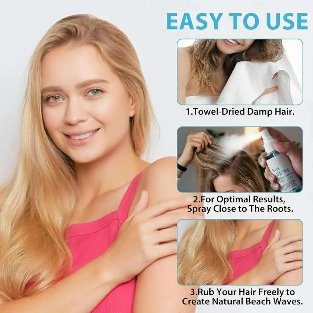 اسپری نمک دریایی NALACAL برای مردان - اسپری حالت دهنده مو برای ایجاد موج های طبیعی و بافت ساحلی، نگهدارنده سبک، استفاده آسان برای ظاهری آشفته و بی دردسر، مناسب برای انواع مو اسپری نمک دریایی NALACAL برای مردان - اسپری حالت دهنده مو برای ایجاد موج های طبیعی و بافت ساحلی، نگهدارنده سبک، استفاده آسان برای ظاهری آشفته و بی دردسر، مناسب برای انواع مو