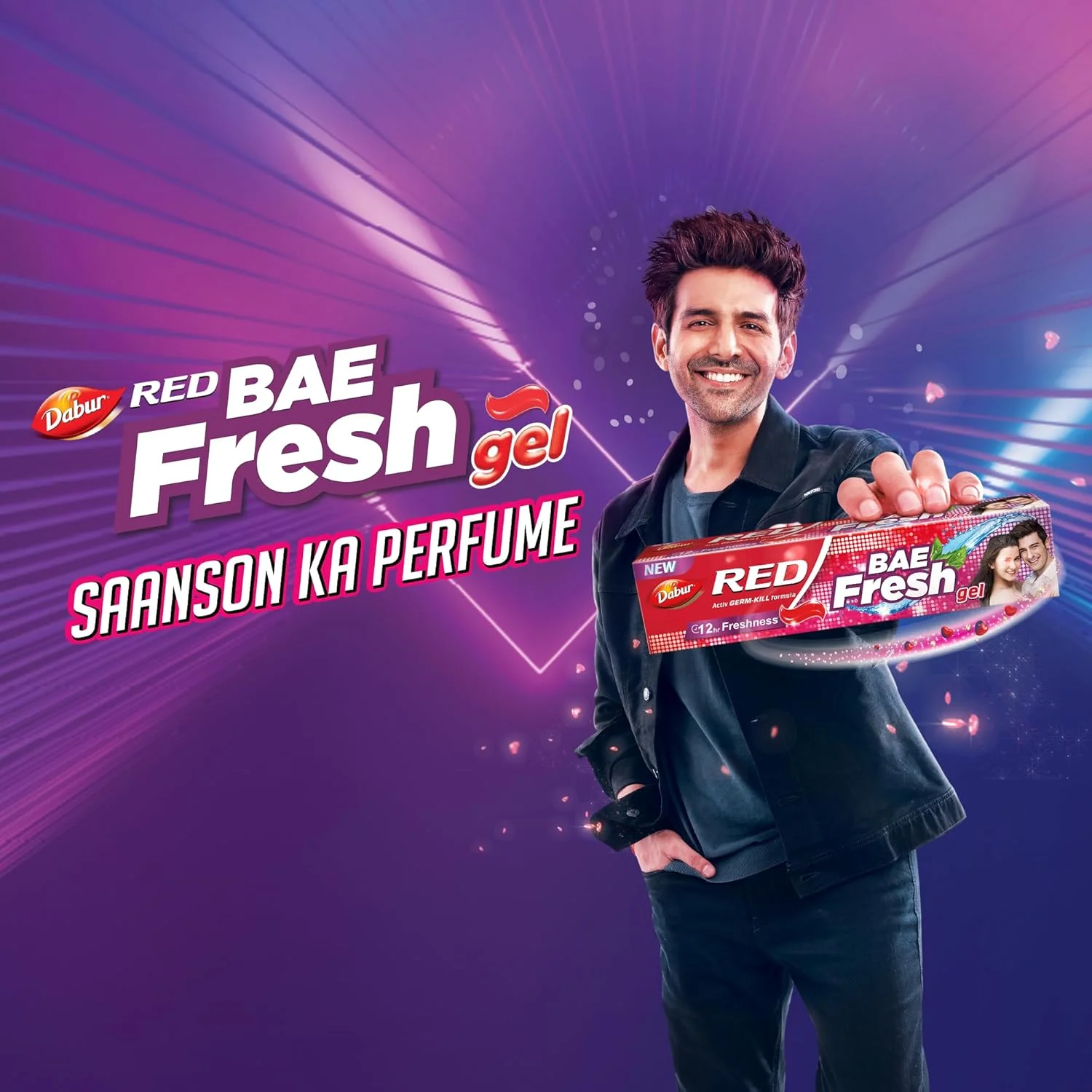 ژل خمیر دندان قرمز دابور Bae Fresh - 300 گرم (150 گرم * 2) | مبارزه با بوی بد دهان، میکروب های حفره و پلاک | تازگی 12 ساعته | فرمول Activ Germ-Kill