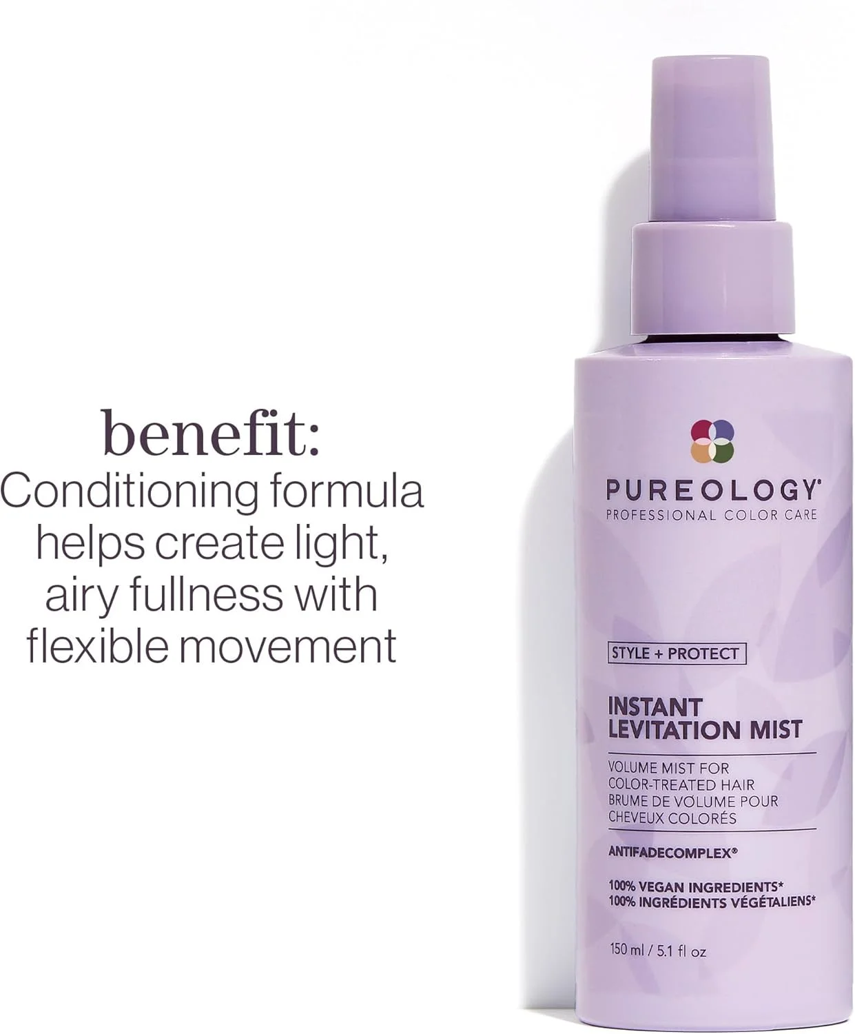 اسپری حجم دهنده فوری موهای رنگ شده پیورولوژی مدل Style + Protect Instant Levitation | مناسب موهای نازک و رنگ شده | سبک و بدون سولفات | وگان | 150 میلی لیتر اسپری حجم دهنده فوری موهای رنگ شده پیورولوژی مدل Style + Protect Instant Levitation | مناسب موهای نازک و رنگ شده | سبک و بدون سولفات | وگان | 150 میلی لیتر