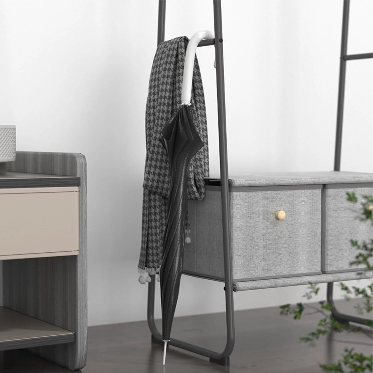 رخت آویز خانگی Kutis Home با کشو - سازمان دهنده کمد بلند با قاب فولادی و کمد پارچه ای برای لباس، اتاق خواب و ورودی 64 x 40 x 170 سانتی متر رخت آویز خانگی Kutis Home با کشو - سازمان دهنده کمد بلند با قاب فولادی و کمد پارچه ای برای لباس، اتاق خواب و ورودی 64 x 40 x 170 سانتی متر