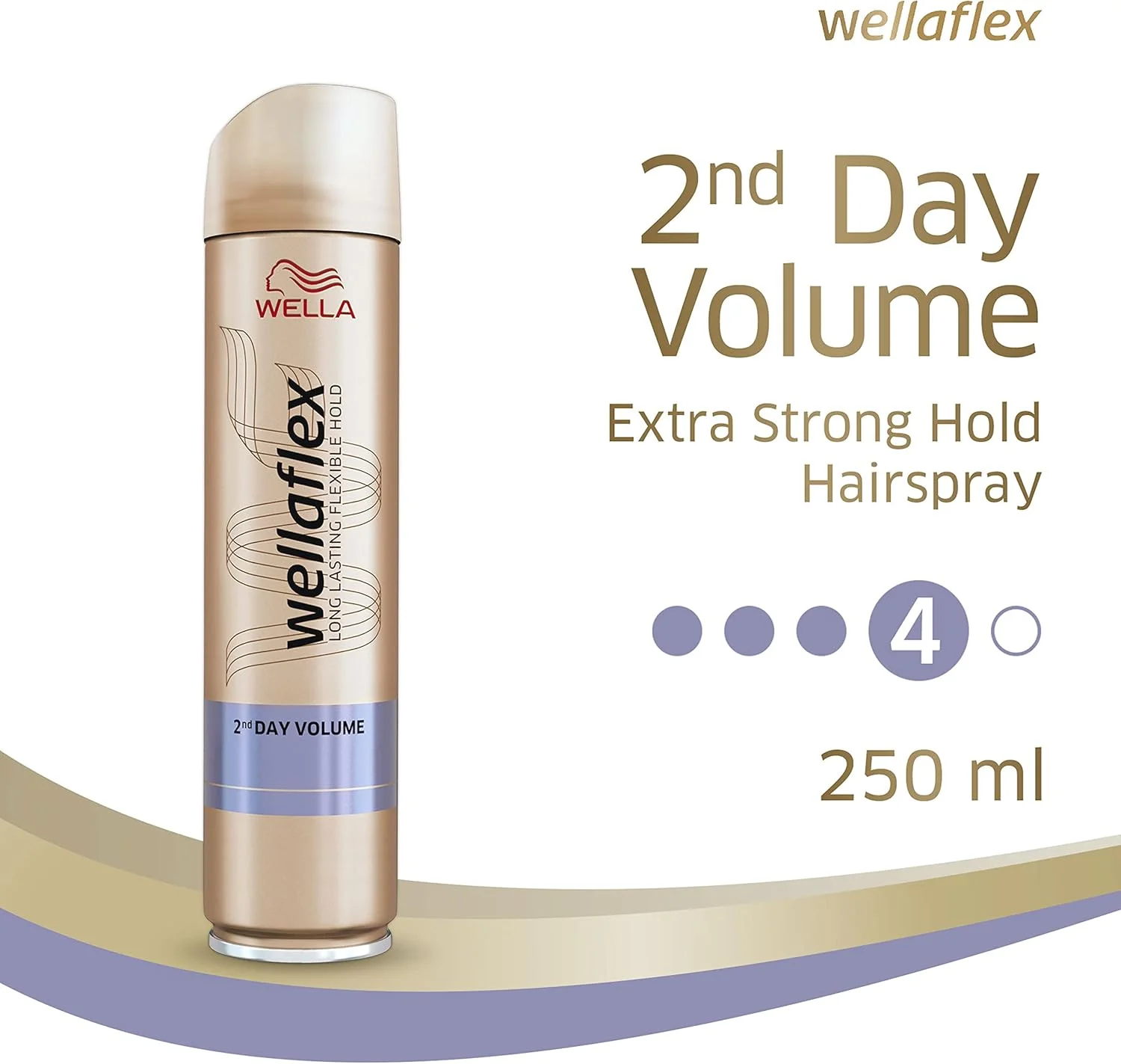 اسپری مو حجم دهنده ولا Wellaflex با قدرت نگهدارنده فوق العاده قوی - 250 میلی لیتر