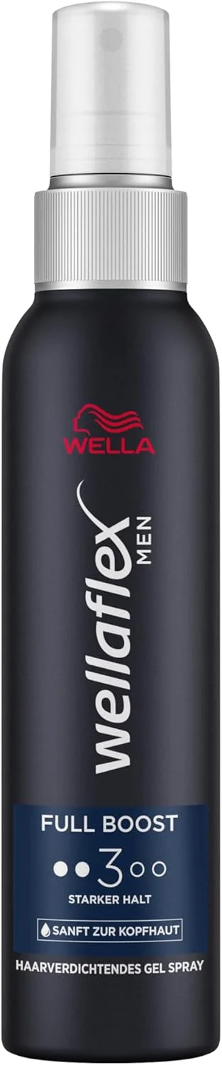 اسپری ژل حجم دهنده مو مردانه Wellaflex Full Boost، اسپری نگهدارنده قوی برای مردان، موهایی با ظاهر پرتر، حاوی کافئین، تست شده توسط متخصصین پوست و بدون سیلیکون، 150 میلی لیتر اسپری ژل حجم دهنده مو مردانه Wellaflex Full Boost، اسپری نگهدارنده قوی برای مردان، موهایی با ظاهر پرتر، حاوی کافئین، تست شده توسط متخصصین پوست و بدون سیلیکون، 150 میلی لیتر