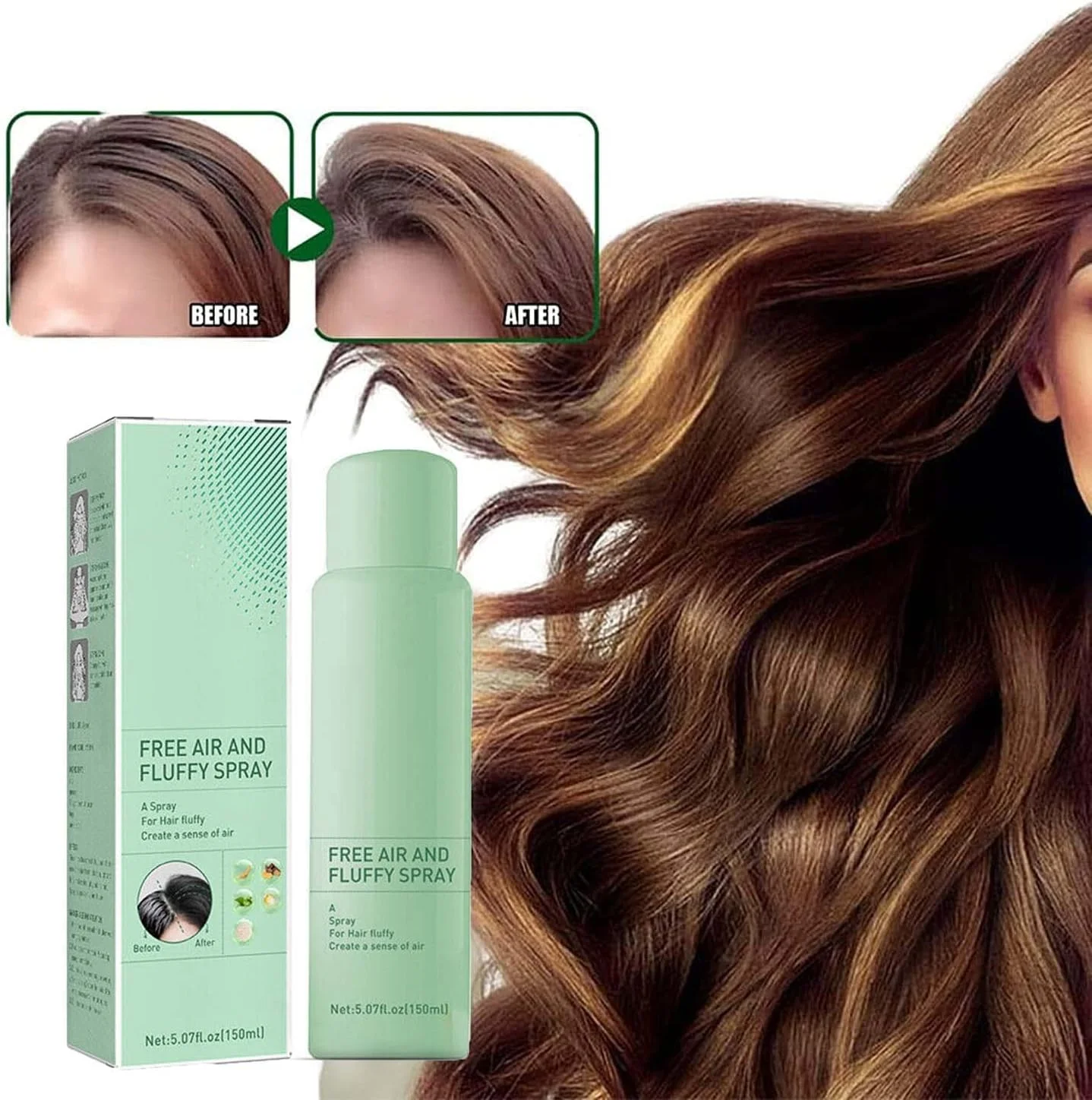 اسپری حجم دهنده مو فلاف دار جدید 2022، اسپری مو بدون نیاز به شستشو حجم دهنده فوری، اسپری جادویی حجم دهنده اضافی، غیر چرب و غیر چسبنده، کنترل کننده چربی اسپری مو فلاف دار بدون نیاز به شستشو برای انواع مو (1 عدد) اسپری حجم دهنده مو فلاف دار جدید 2022، اسپری مو بدون نیاز به شستشو حجم دهنده فوری، اسپری جادویی حجم دهنده اضافی، غیر چرب و غیر چسبنده، کنترل کننده چربی اسپری مو فلاف دار بدون نیاز به شستشو برای انواع مو (1 عدد)