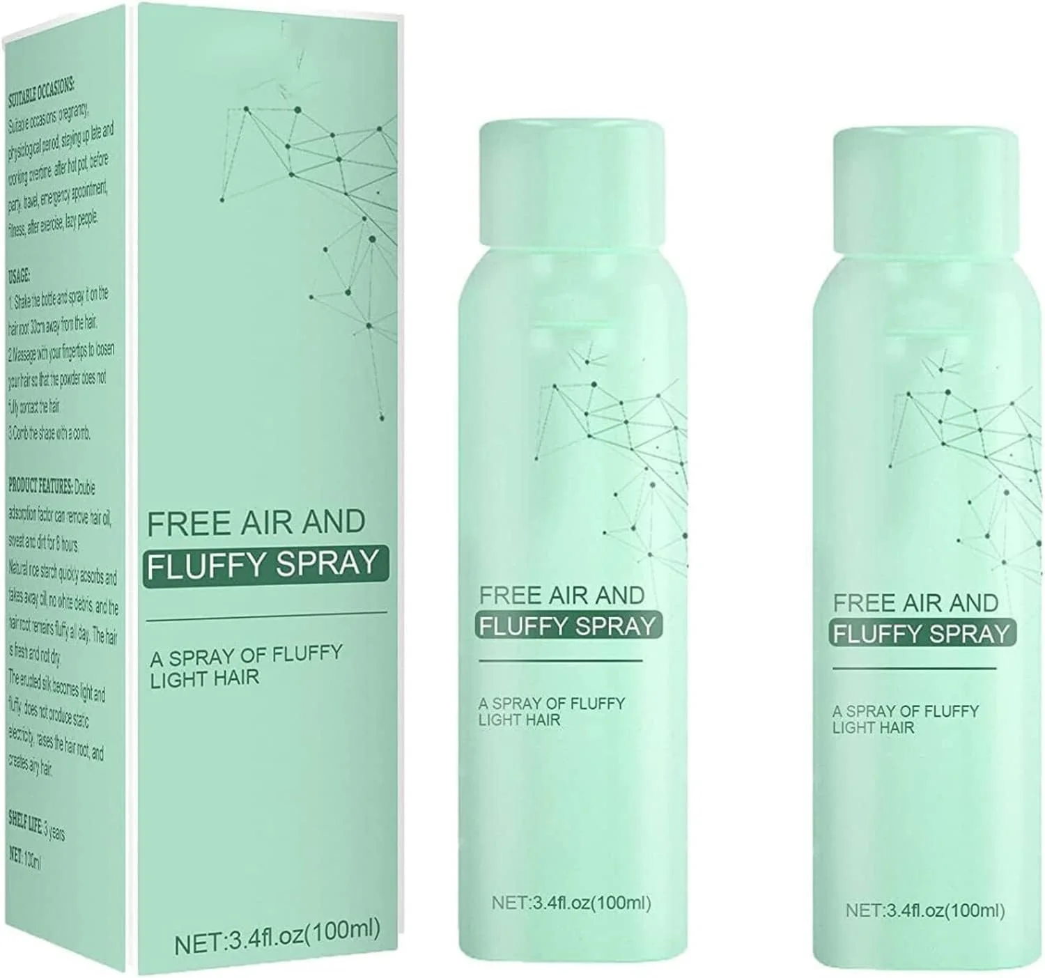 اسپری حجم دهنده موی کرکی جدید 2023، درمان مو برای موهای چرب، اسپری موی خشک بدون نیاز به شستشو، حجم دهنده و پرپشت کننده مو با ماندگاری طولانی (2 عدد) اسپری حجم دهنده موی کرکی جدید 2023، درمان مو برای موهای چرب، اسپری موی خشک بدون نیاز به شستشو، حجم دهنده و پرپشت کننده مو با ماندگاری طولانی (2 عدد)