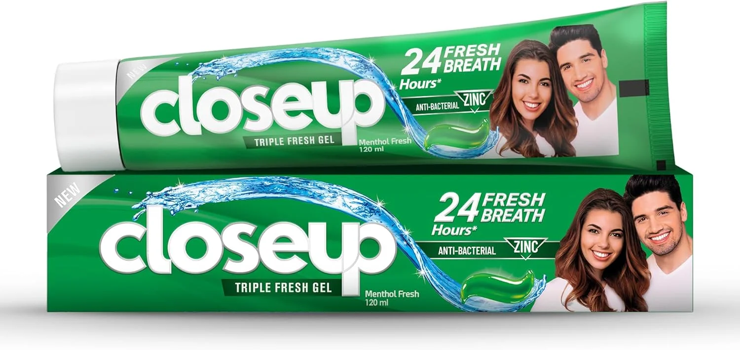 خمیر دندان ژلی کلوزآپ مدل Triple Fresh، طعم نعناع، برای تنفس تازه تا 24 ساعت، 120 میلی لیتر