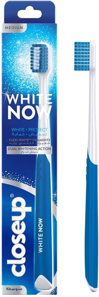 مسواک کلوز آپ Now برای از بین بردن لکه های اضافی، سفید و محافظت کننده، با الیاف Xcel White، متوسط