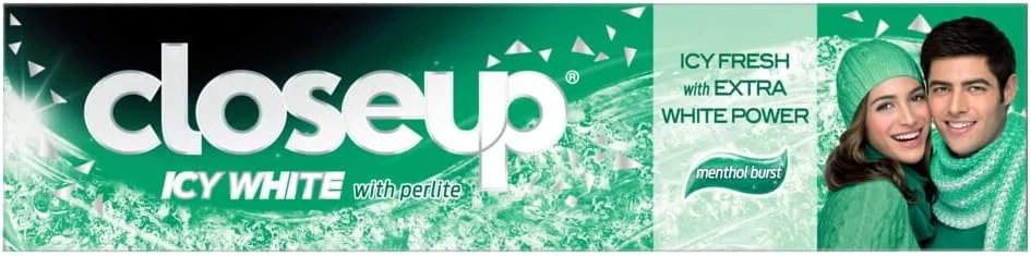 خمیر دندان کلوز آپ Icy White، برای قدرت سفید کنندگی بیشتر، انفجار منتول، با پرلیت، 100 میلی لیتر