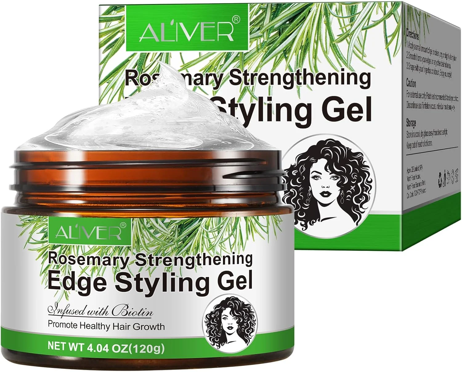 ژل مو رزماری ALIVER، 120 گرم، ژل حالت دهنده تقویت کننده خط رویش مو، تغذیه کننده مو و کمک به رشد سالم مو، مواد ایمن مناسب برای انواع مو، افزایش درخشندگی و رطوبت.