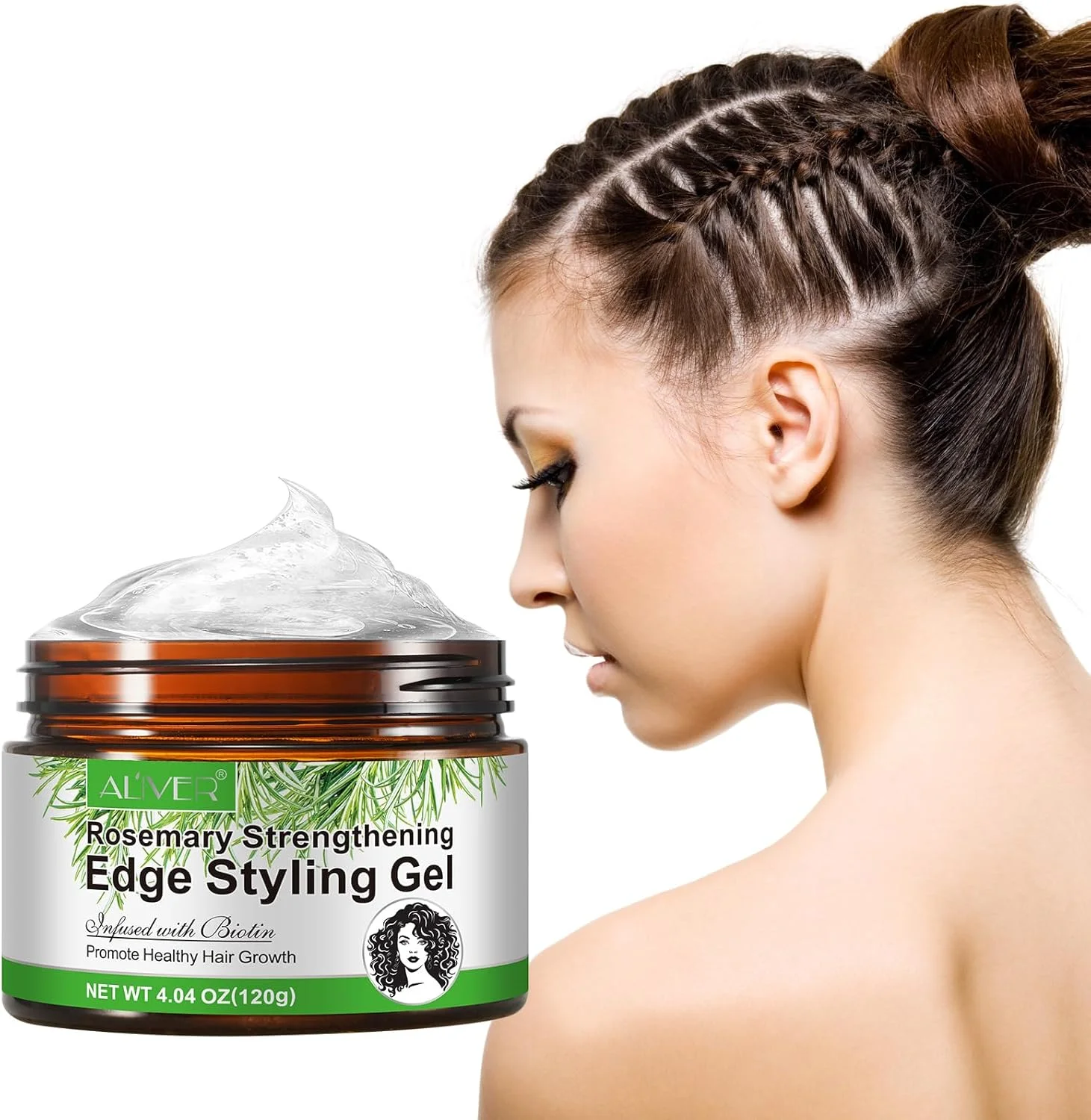 ژل مو رزماری ALIVER، 120 گرم، ژل حالت دهنده تقویت کننده خط رویش مو، تغذیه کننده مو و کمک به رشد سالم مو، مواد ایمن مناسب برای انواع مو، افزایش درخشندگی و رطوبت.