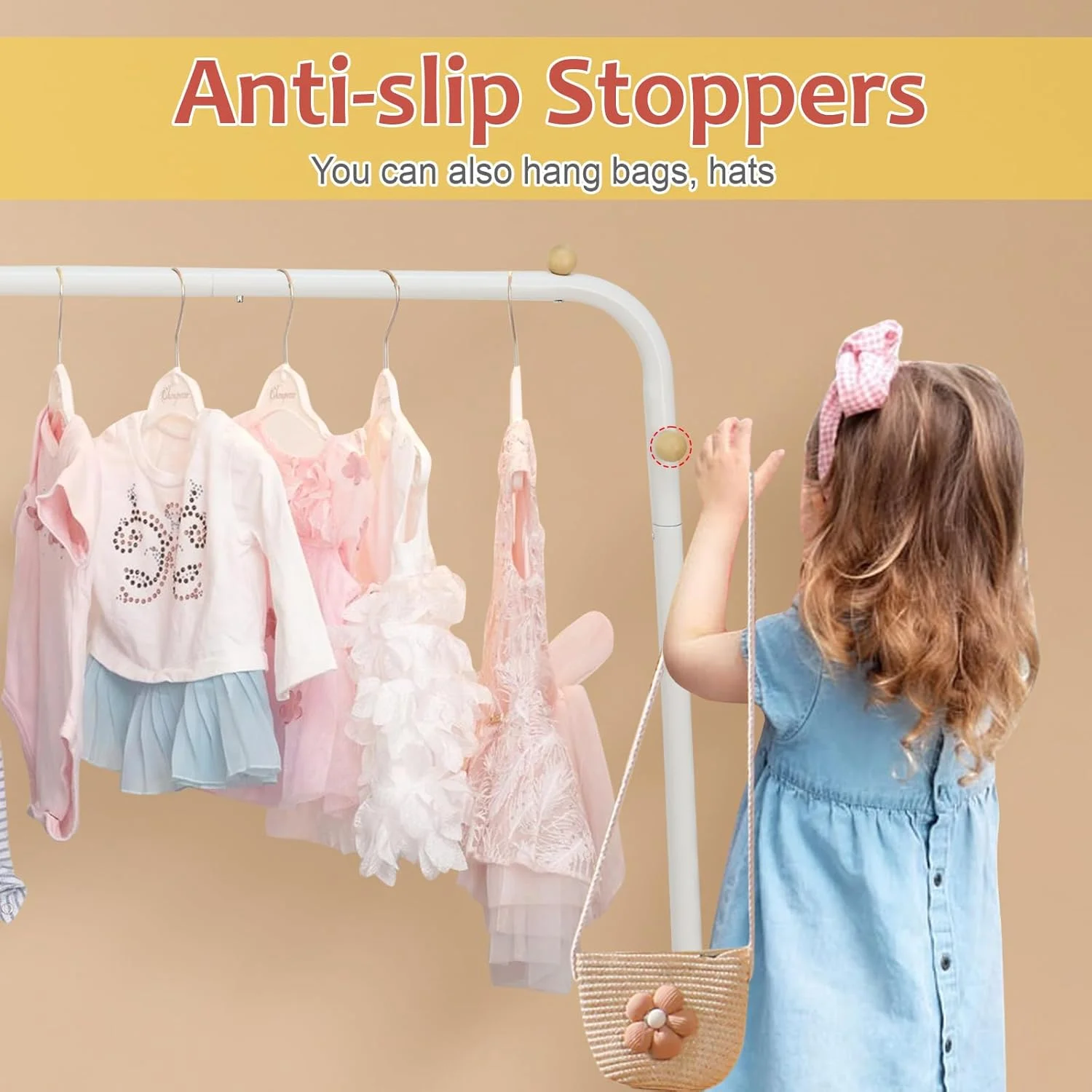 رگال لباس گوشه ای کودک YGJT، کمد لباس برای دختران کوچک با قفسه ذخیره سازی پایین، کمد لباس کودک نو پا زیبا برای آویزان کردن کت، لباس رقص، لباس مجلسی، لباس در اتاق خواب، سفید