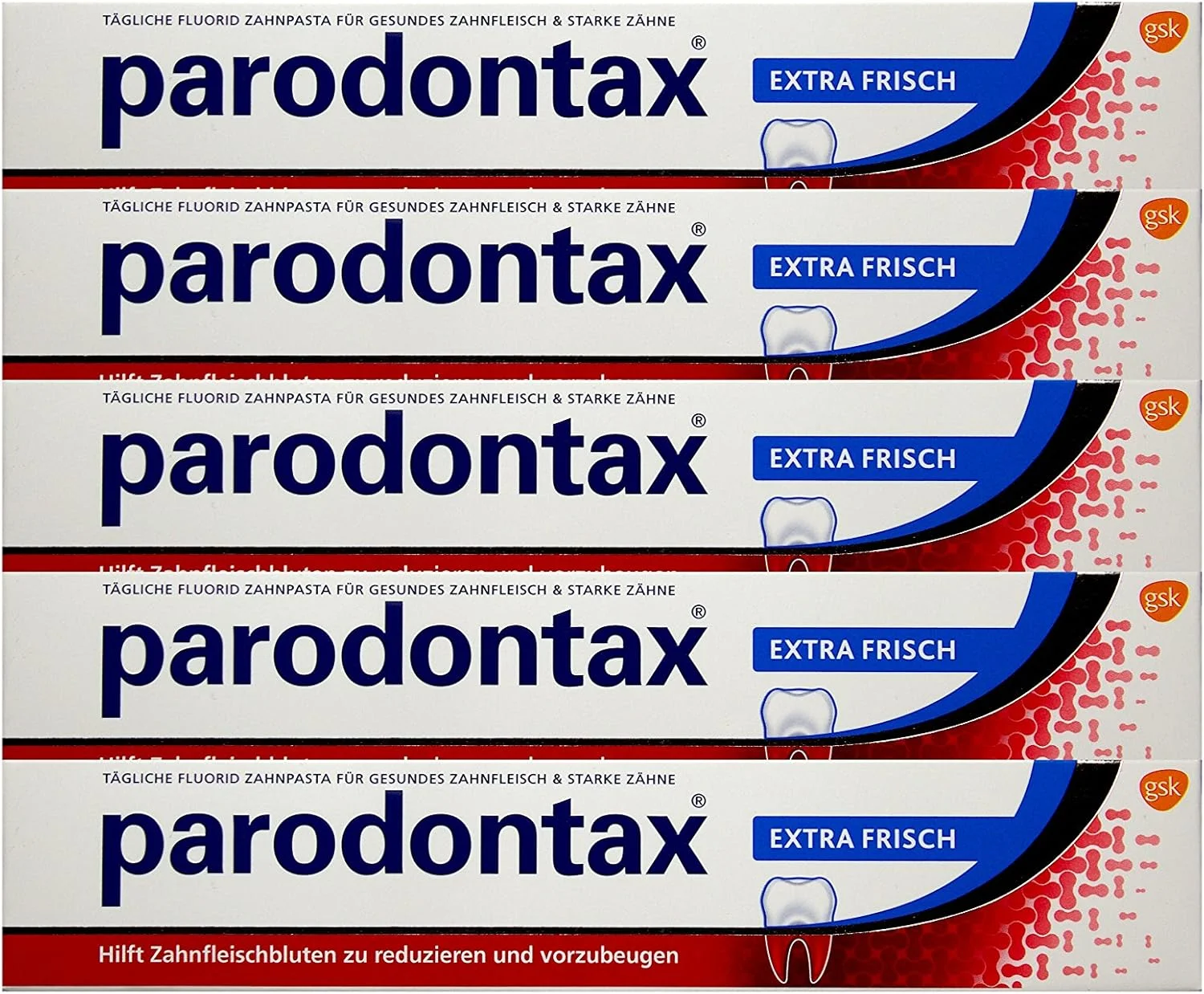 خمیر دندان پارونتکس Extra Fresh، ۷۵ میلی لیتر، بسته ۵ عددی