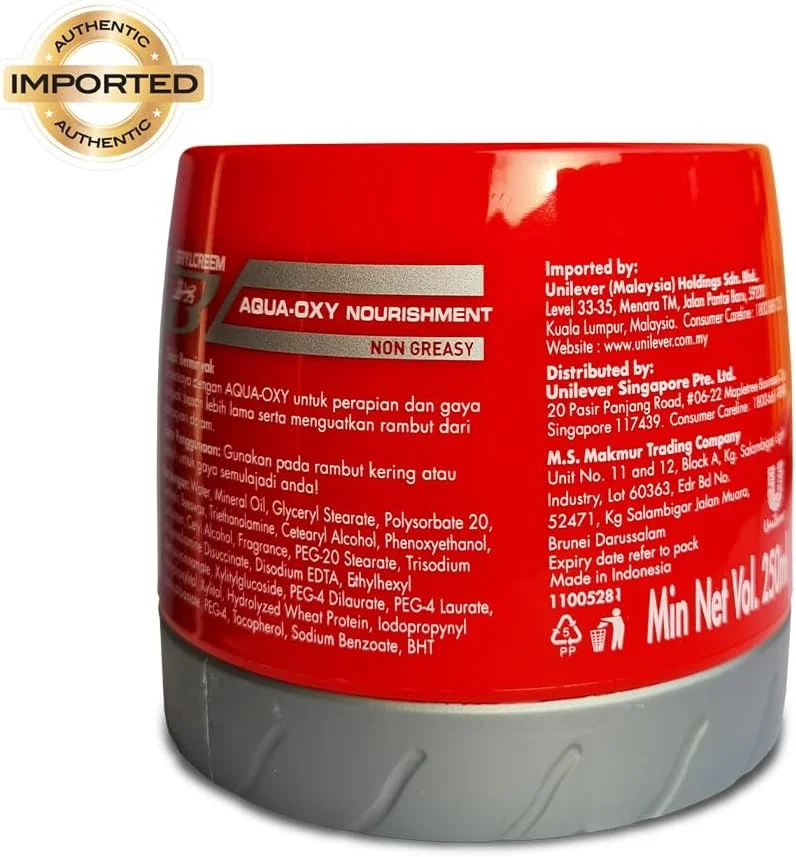 کرم حالت دهنده مو Brylcreem Aqua-Oxy، مغذی اصلی، 250 میلی لیتر
