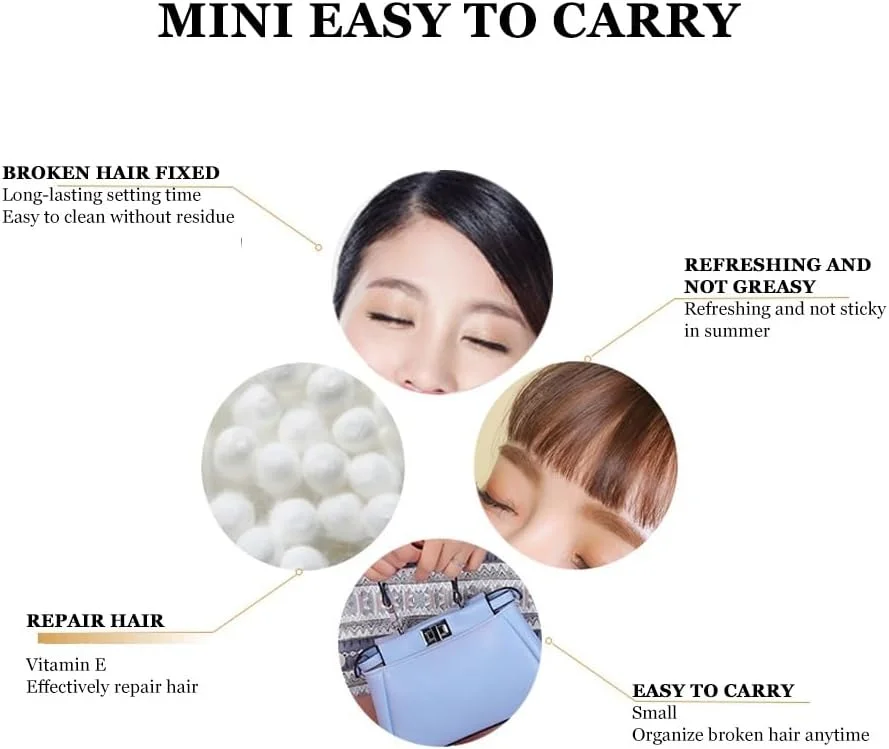 واکس حالت دهنده موهای شکسته با ژل ضد الکتریسیته ساکن برای زنان - موهای صاف تر، حالت ماندگار، ترمیم و تغذیه - تمیز کردن آسان، غیر چرب، قابل حمل - ابزار ایده آل برای حالت دادن به مو