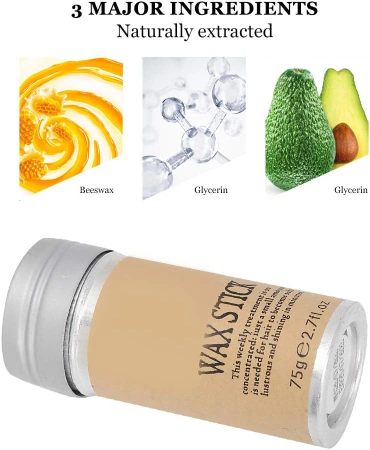 واکس حالت دهنده موهای شکسته با ژل ضد الکتریسیته ساکن برای زنان - موهای صاف تر، حالت ماندگار، ترمیم و تغذیه - تمیز کردن آسان، غیر چرب، قابل حمل - ابزار ایده آل برای حالت دادن به مو